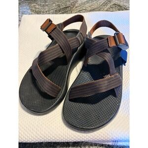 Mens Chaco Sandals‎ Brown and Blue Strappy Sport Active Walking Shoes